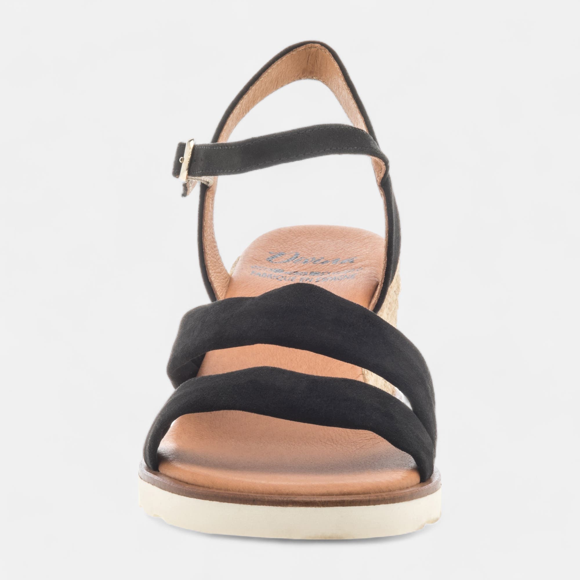 Espadrilles à talon compensé Femme noir