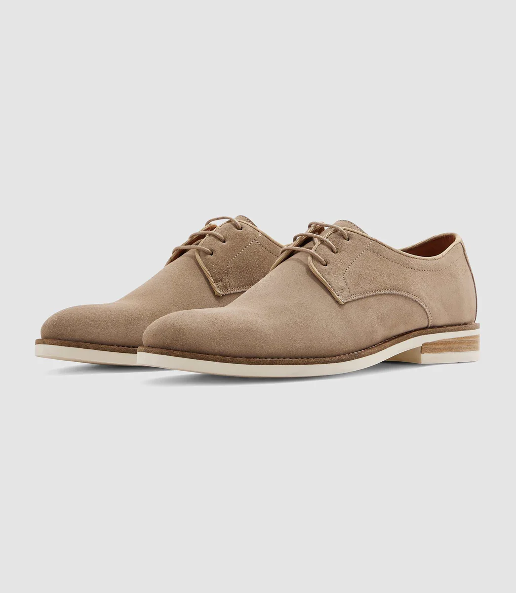 Derby en suède beige 