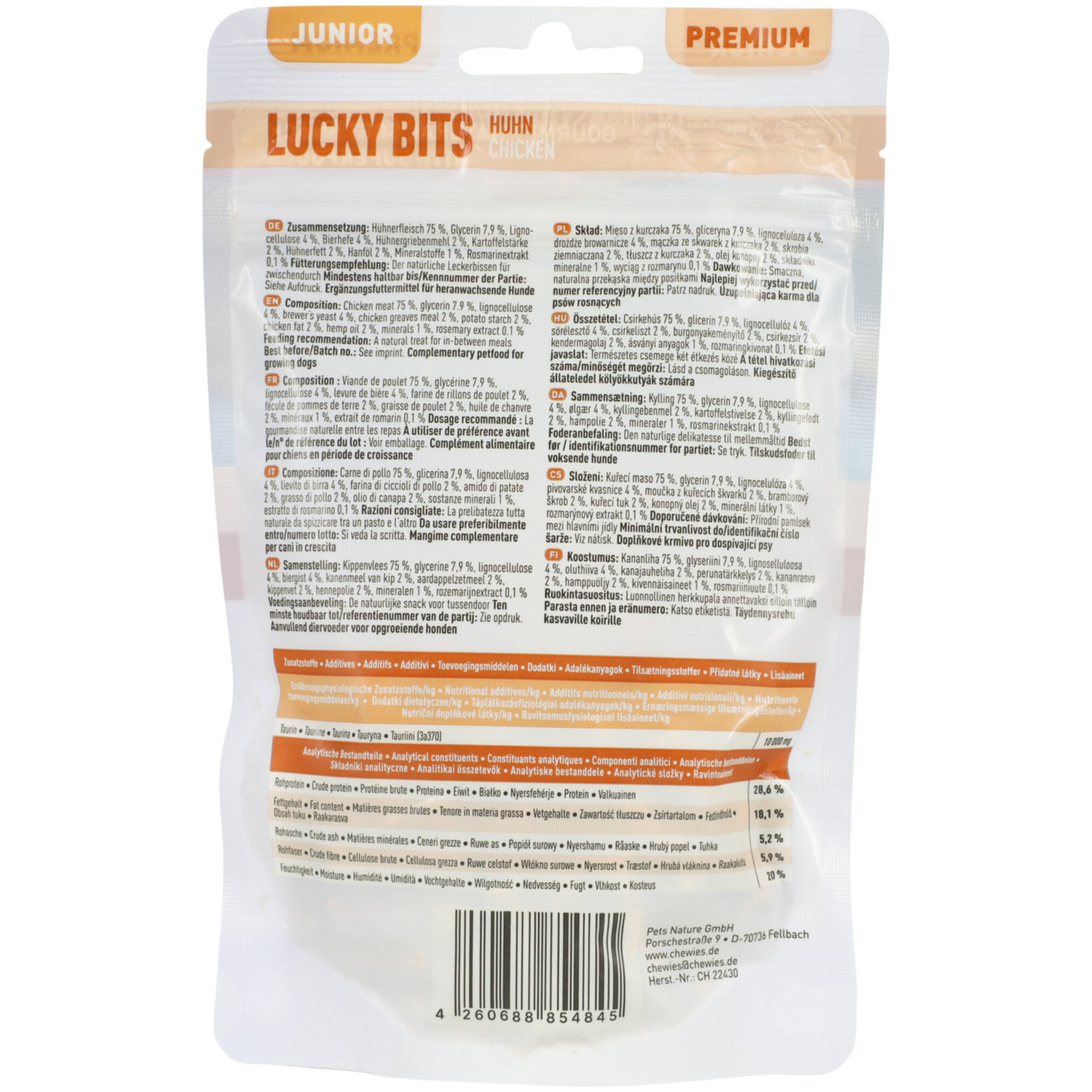 Chewies Hundesnack Lucky Bits Huhn Junior