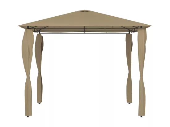 Belvédère avec revêtement de poteaux 3x3x2,6 m Taupe 160 g/m²