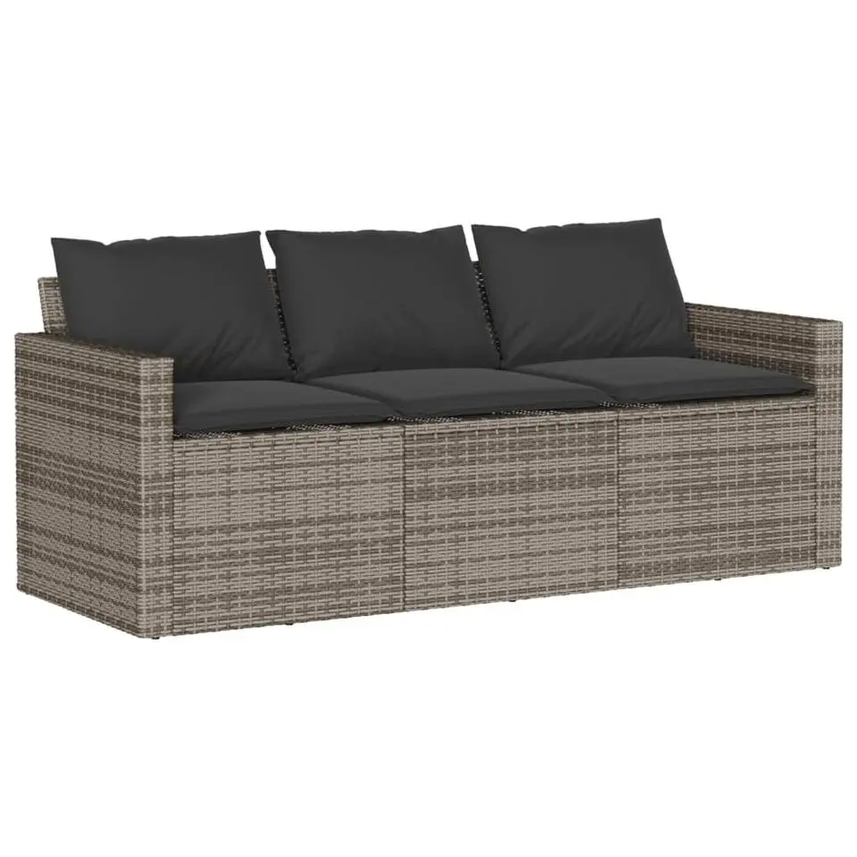 vidaXL - Tuinset - Grijs - Poly rattan