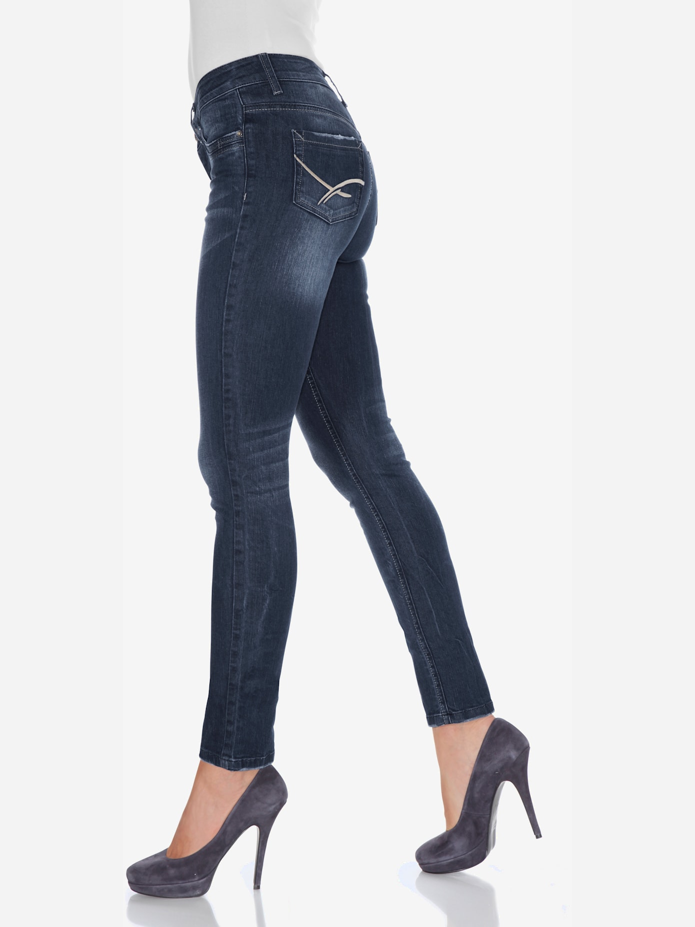 Jeans effet ventre plat coupe skinny tendance