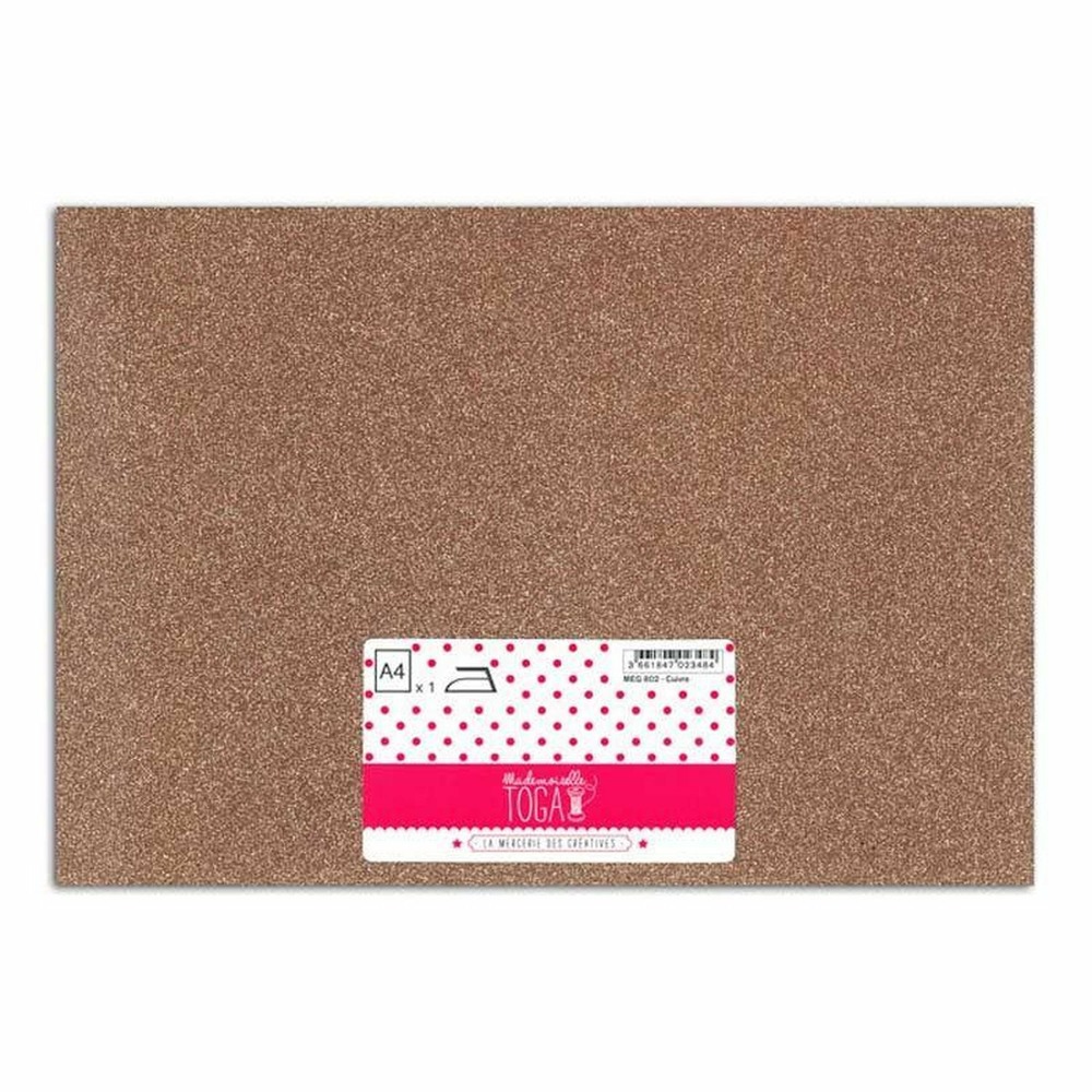 2 flex thermocollants à paillettes - cuivre - 30 x 21 cm