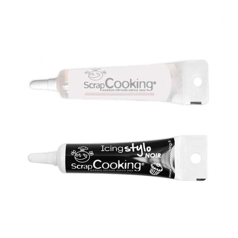 Colle alimentaire en tube + Stylo de glaçage noir Scrapcooking