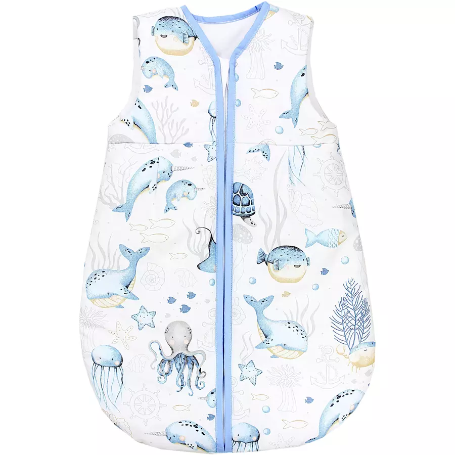 TupTam Baby Ganzjahres Schlafsack Ärmellos Wattiert blauweiß