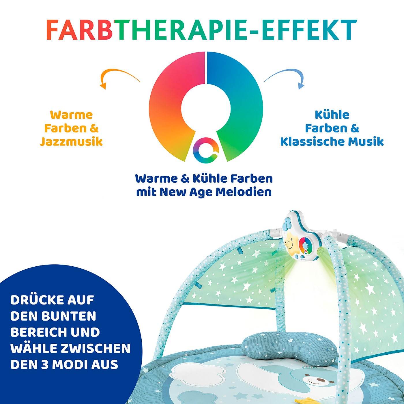 Chicco Baby Gym »Farbspiel Gym, Blue« mit Projektionen und Melodien
