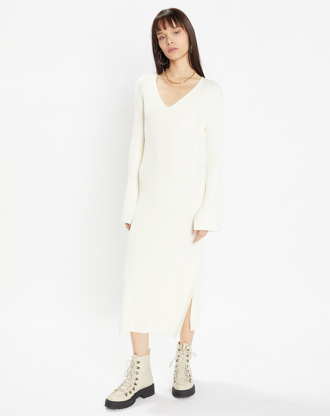 Zapa Robe en Laine mélangée Reda écrue