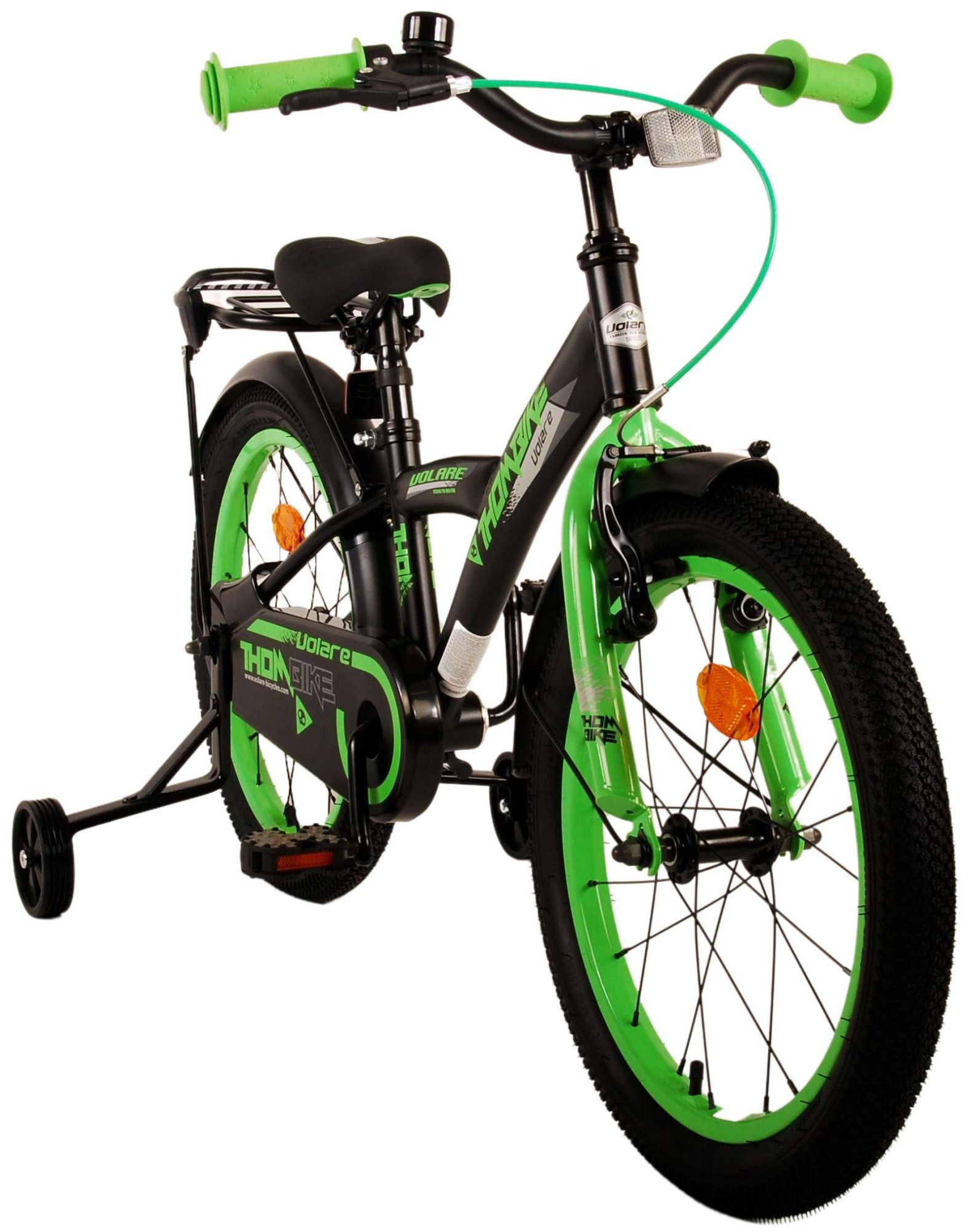 TPFSports Thombike Kinderfahrrad - Jungen - 18 Zoll - Rücktritt + Handbremse - Schwarz Grün