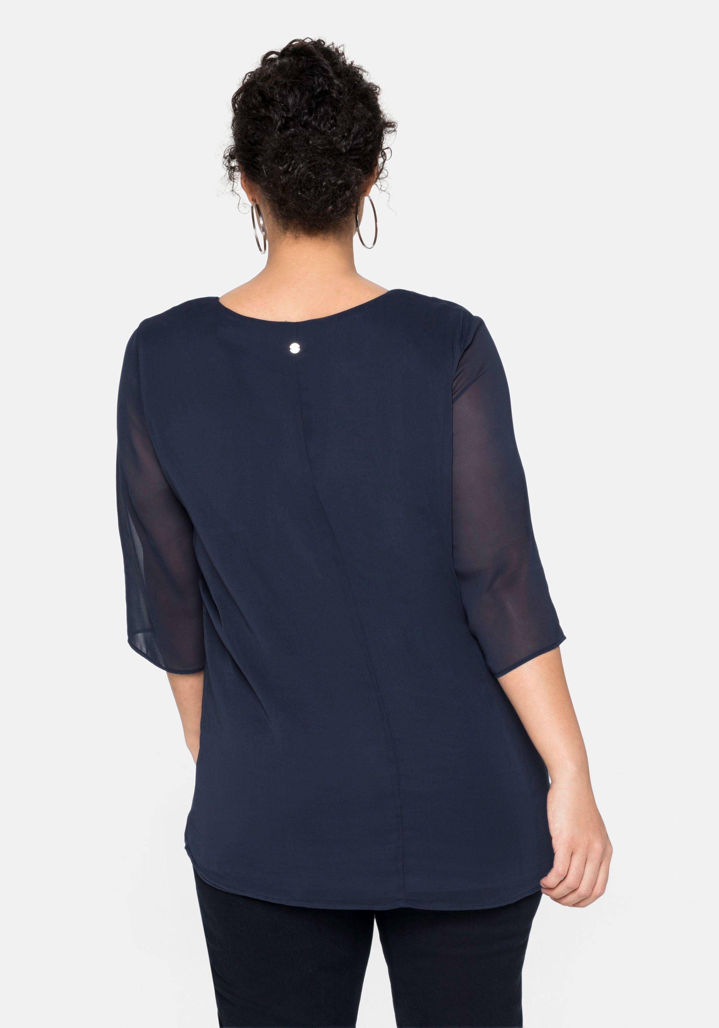 Tunika im Layerlook, mit Chiffon