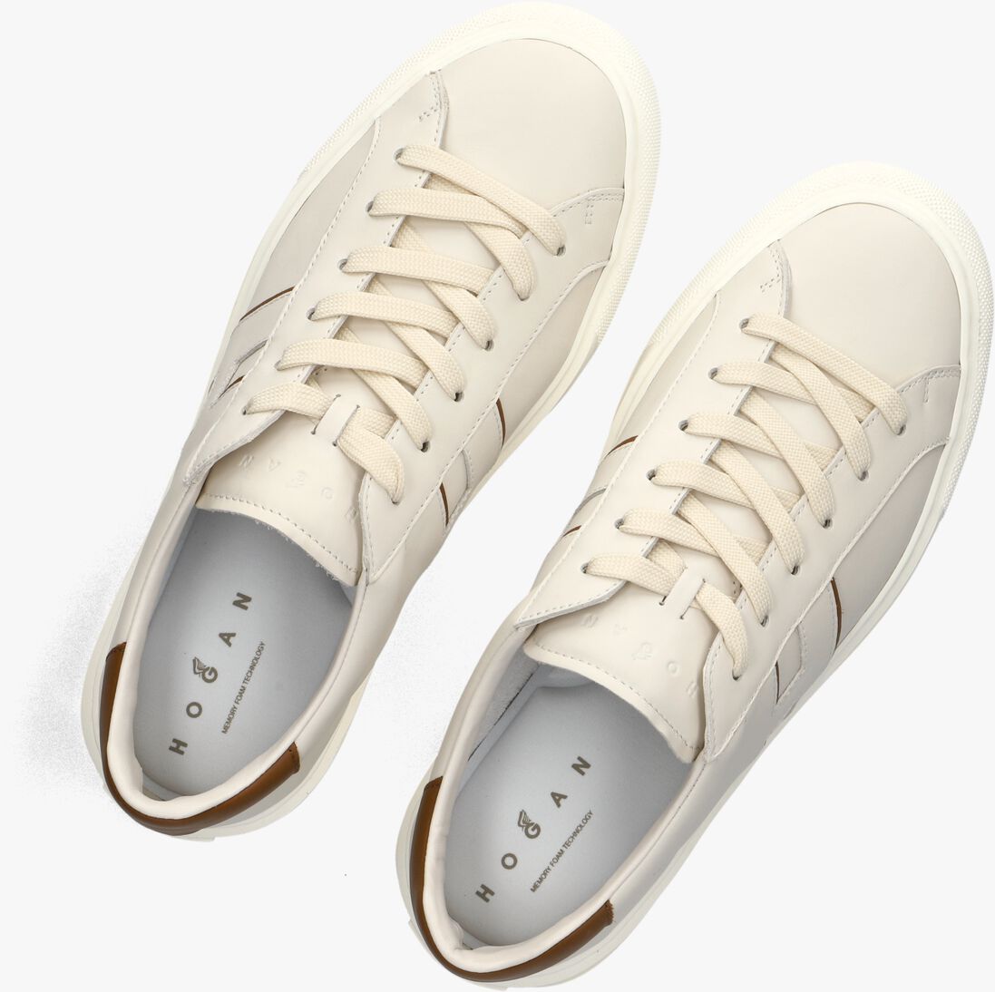 beige hogan lage sneakers h691 allacciato h