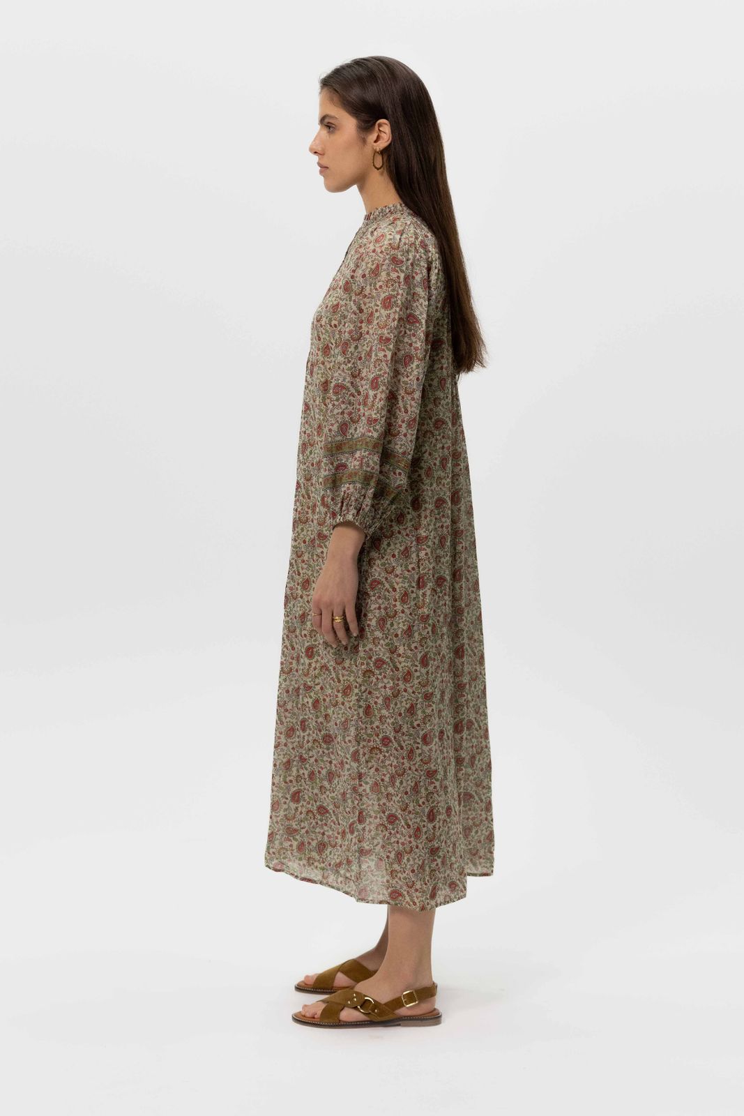 Groene maxi jurk met paisley print