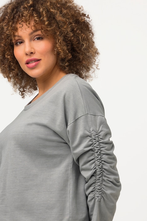 Sweatshirt, kurz, Oversized, Rundhals, 3/4-Arm