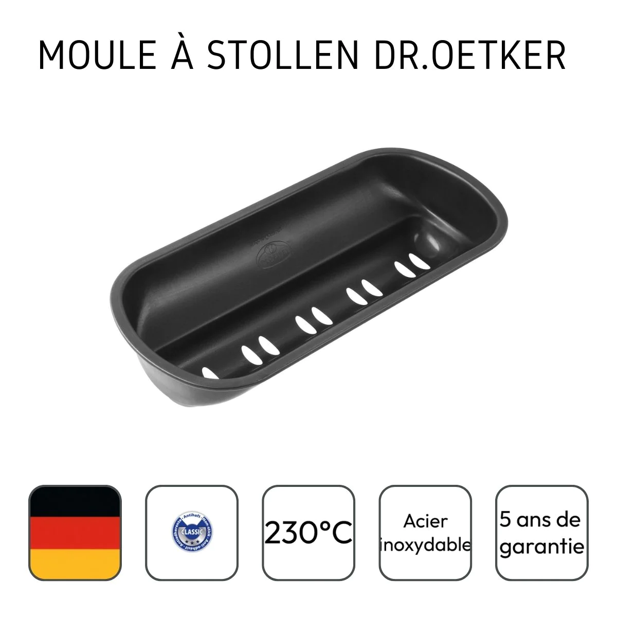 Moule à stollen type Moule à pain Tradition Dr. Oetker