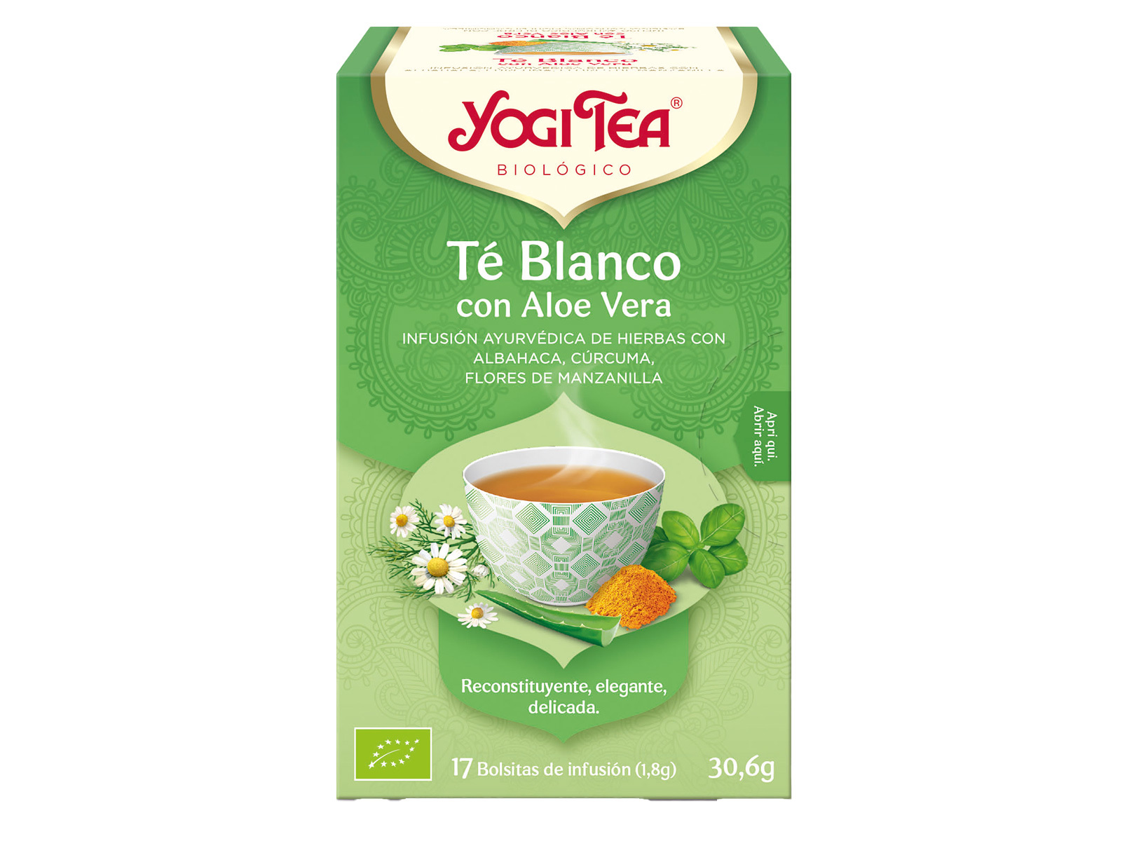 INFUSÃO YOGI TEA BRANCO ALOÉ VERA BIO 17 SAQ