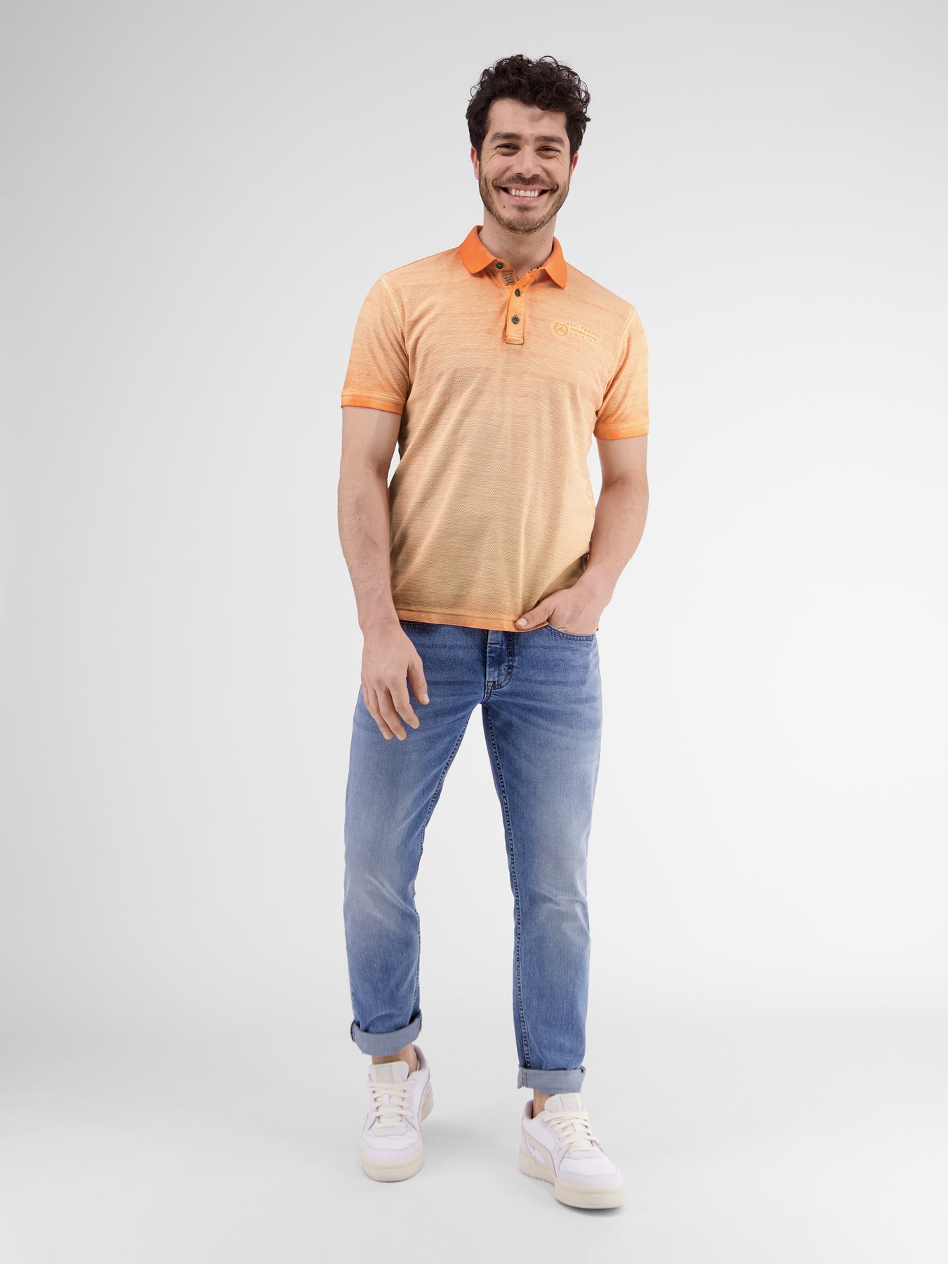 Poloshirt, gestreift in Strukturqualität
