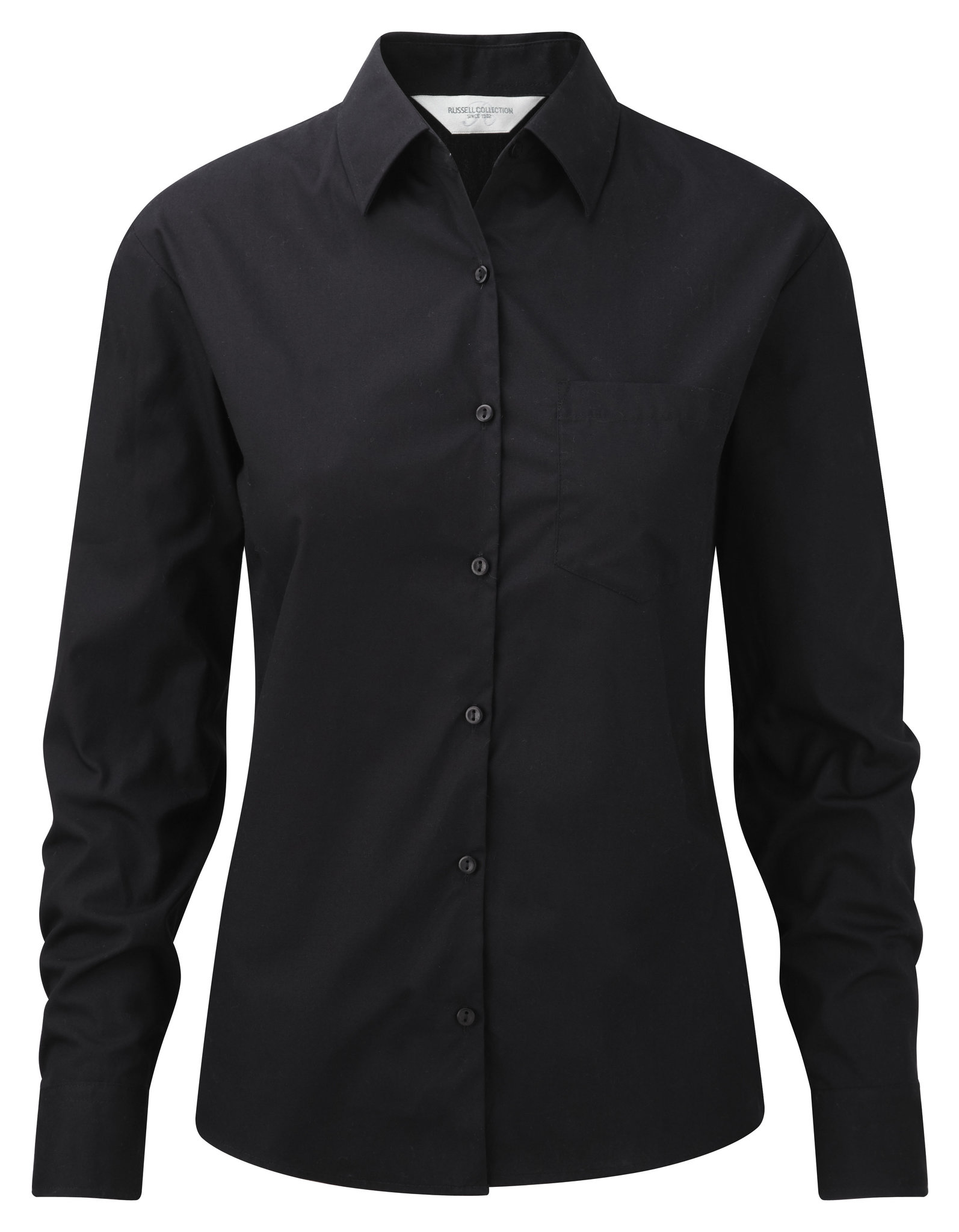 Russell Europe R-936F-0 - Blouse Élégante en Popeline de Coton à Manches Longues