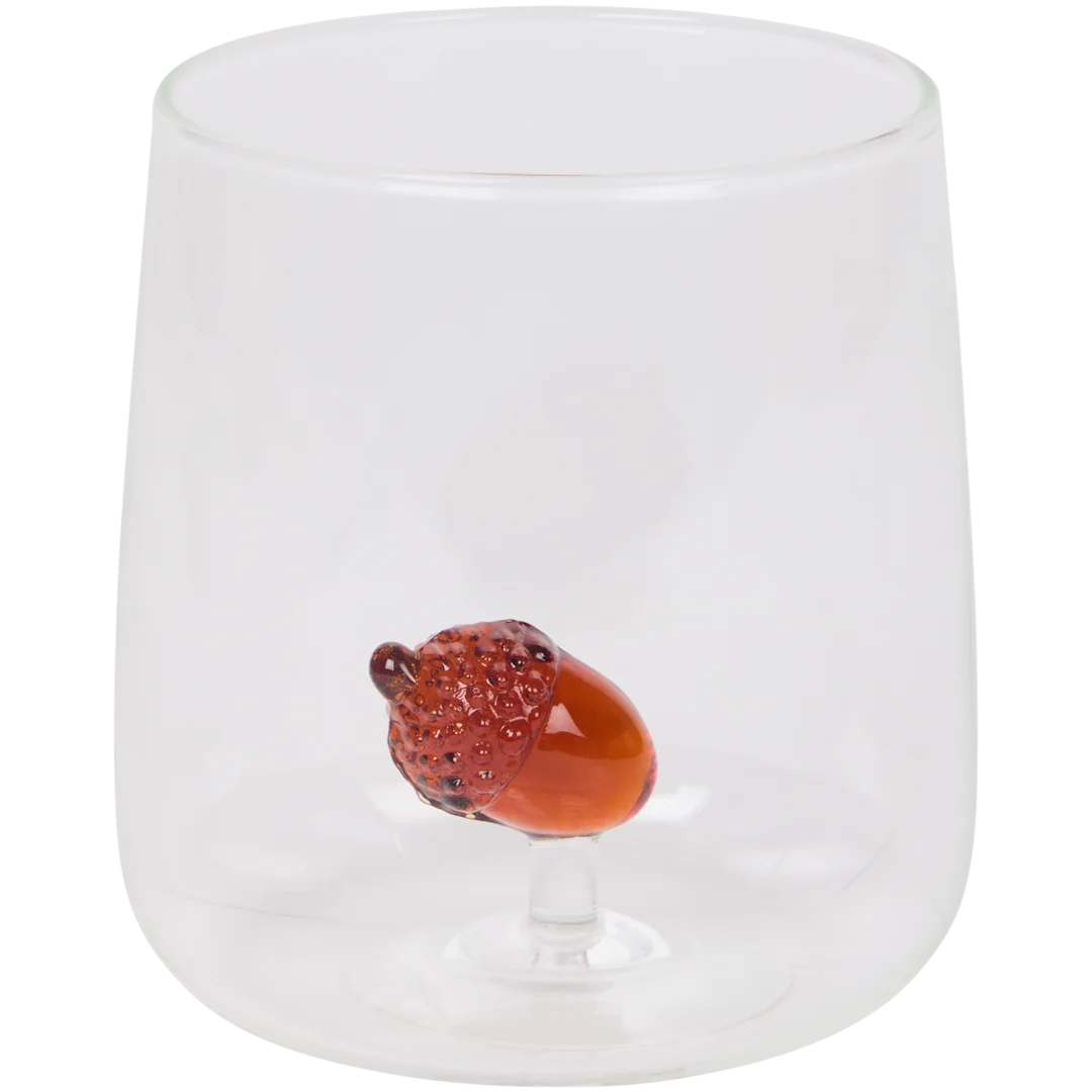 Verre avec personnage automnal