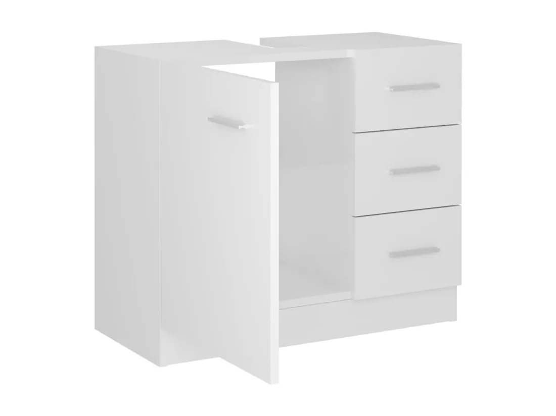 Armoire d'évier Blanc brillant 63x30x54 cm Bois d'ingénierie