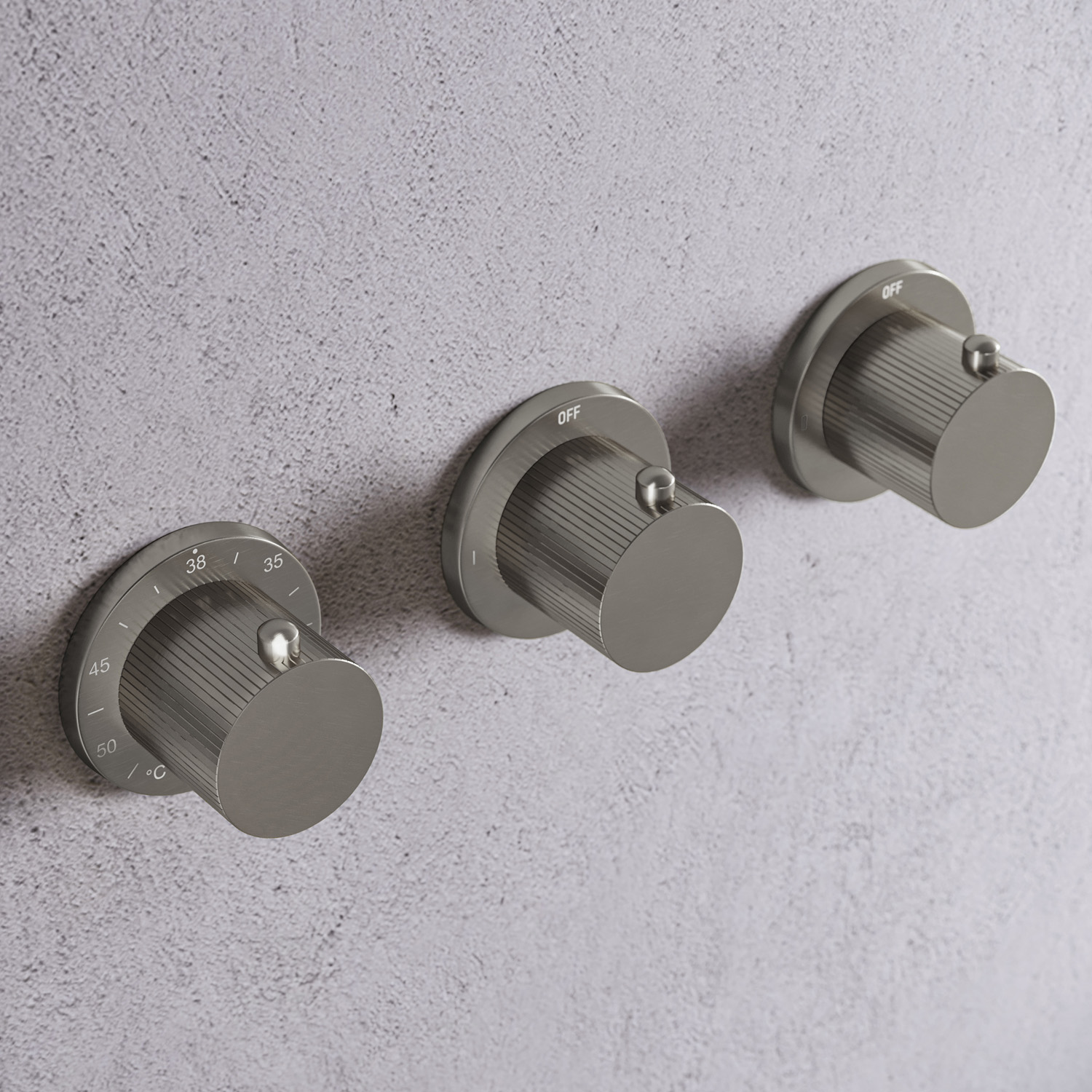 Saniclear Plus Stripes inbouw regendouche met 20cm hoofddouche en muurarm RVS