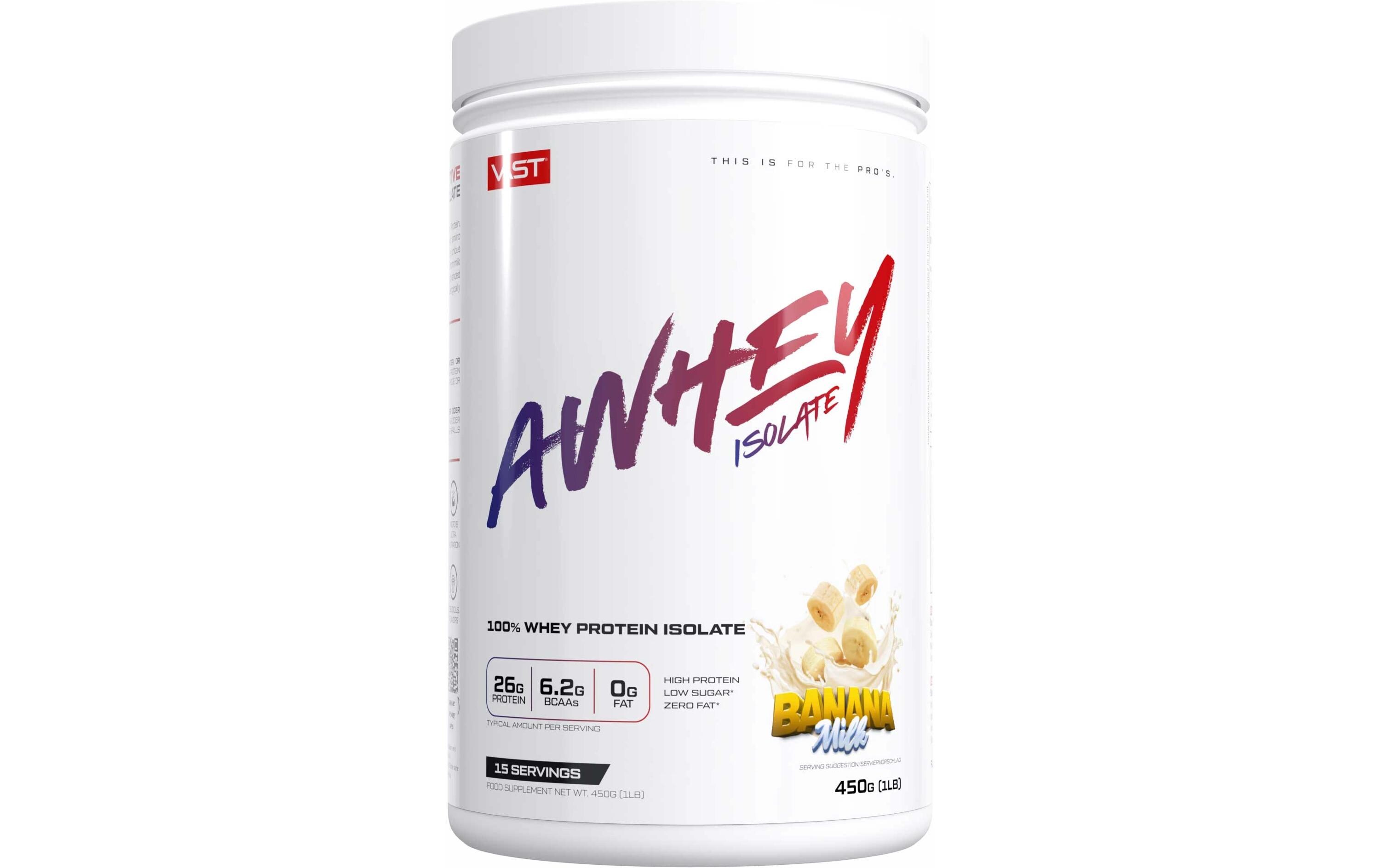 Pulver AWhey Isolate Dose: 450g, Banana MilkProteingetränk