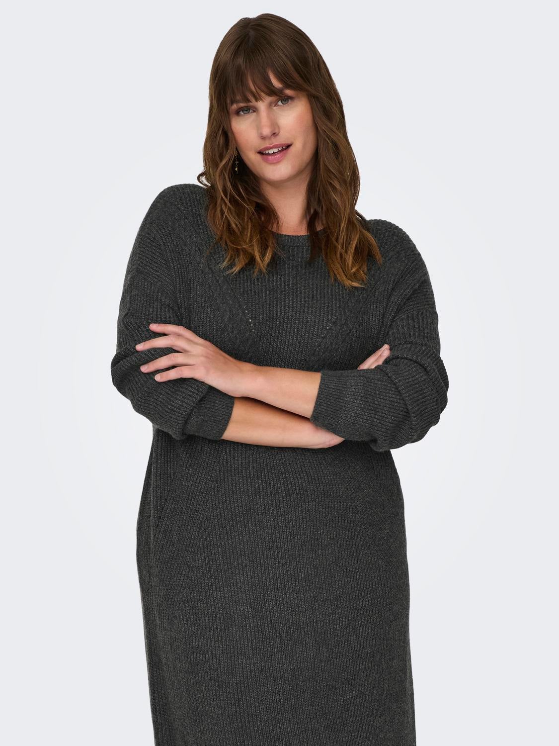 CARIBI Kurzes Kleid Dark Grey