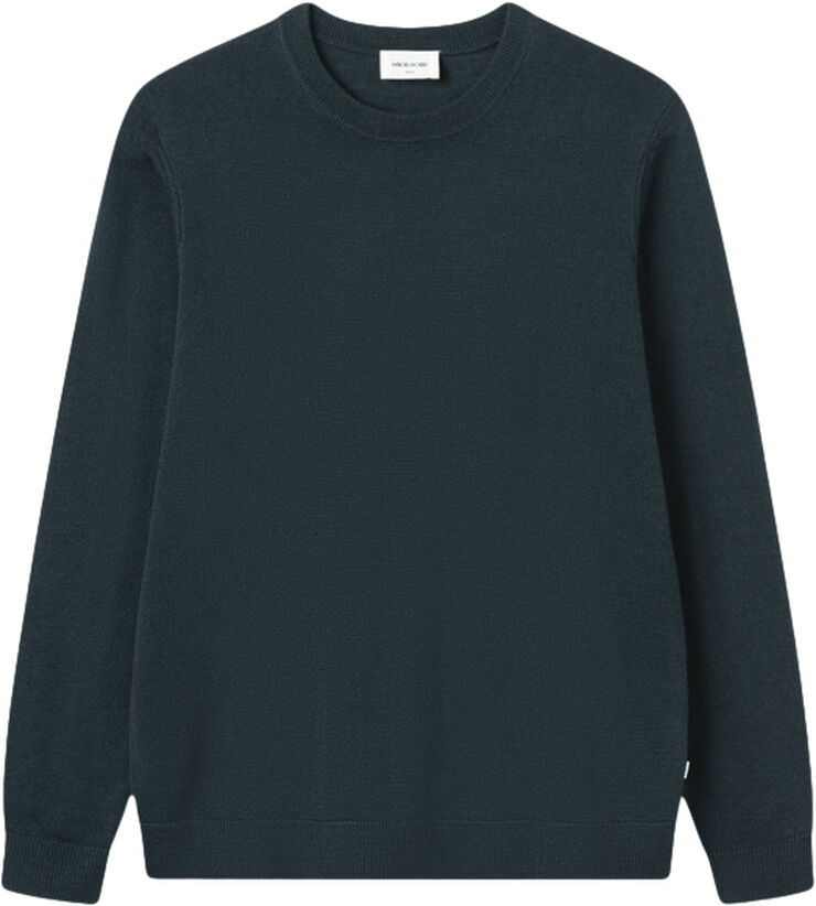 Wood Wood Beckett classic merino jumper Emerald green