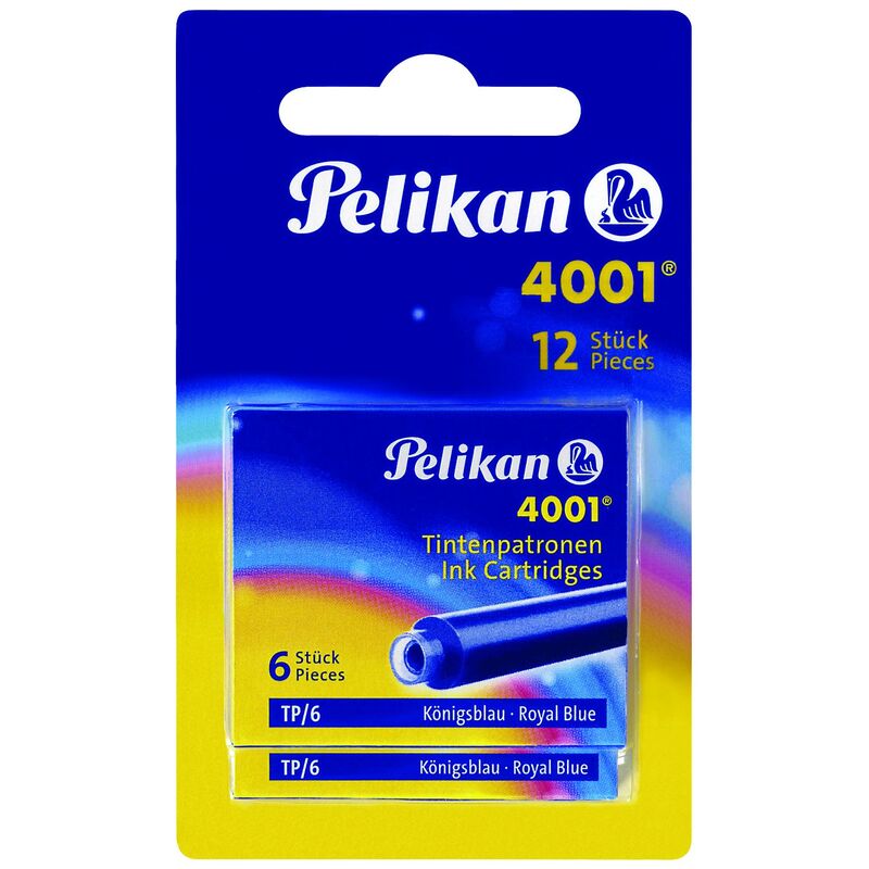 Pelikan Tintenpatronen 4001, 2 x 6 Stück, königsblau