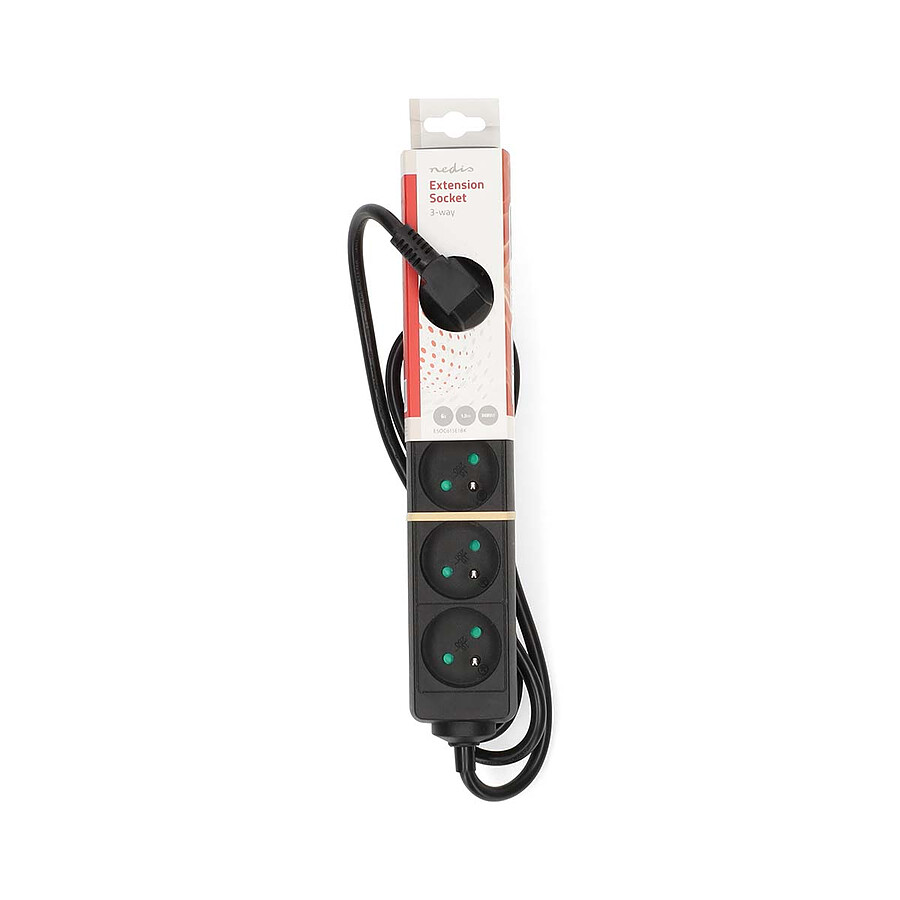 Nedis Multiprise 6 prises - Noir