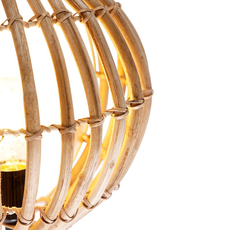 Landelijke wandlamp bamboe half rond - Canna