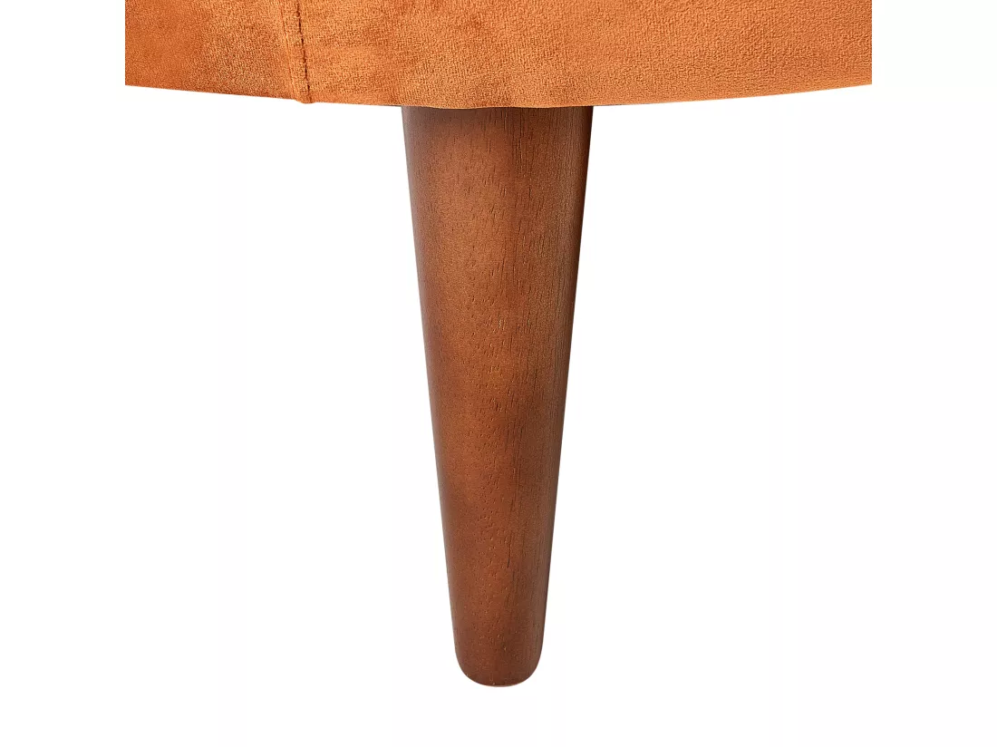 Chaise longue côté droit en velours orange CHAUMONT