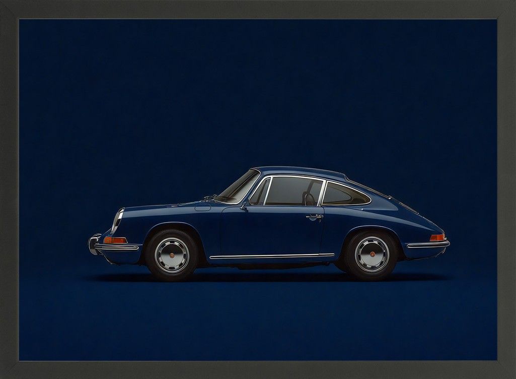 Art Print Blue Porsche