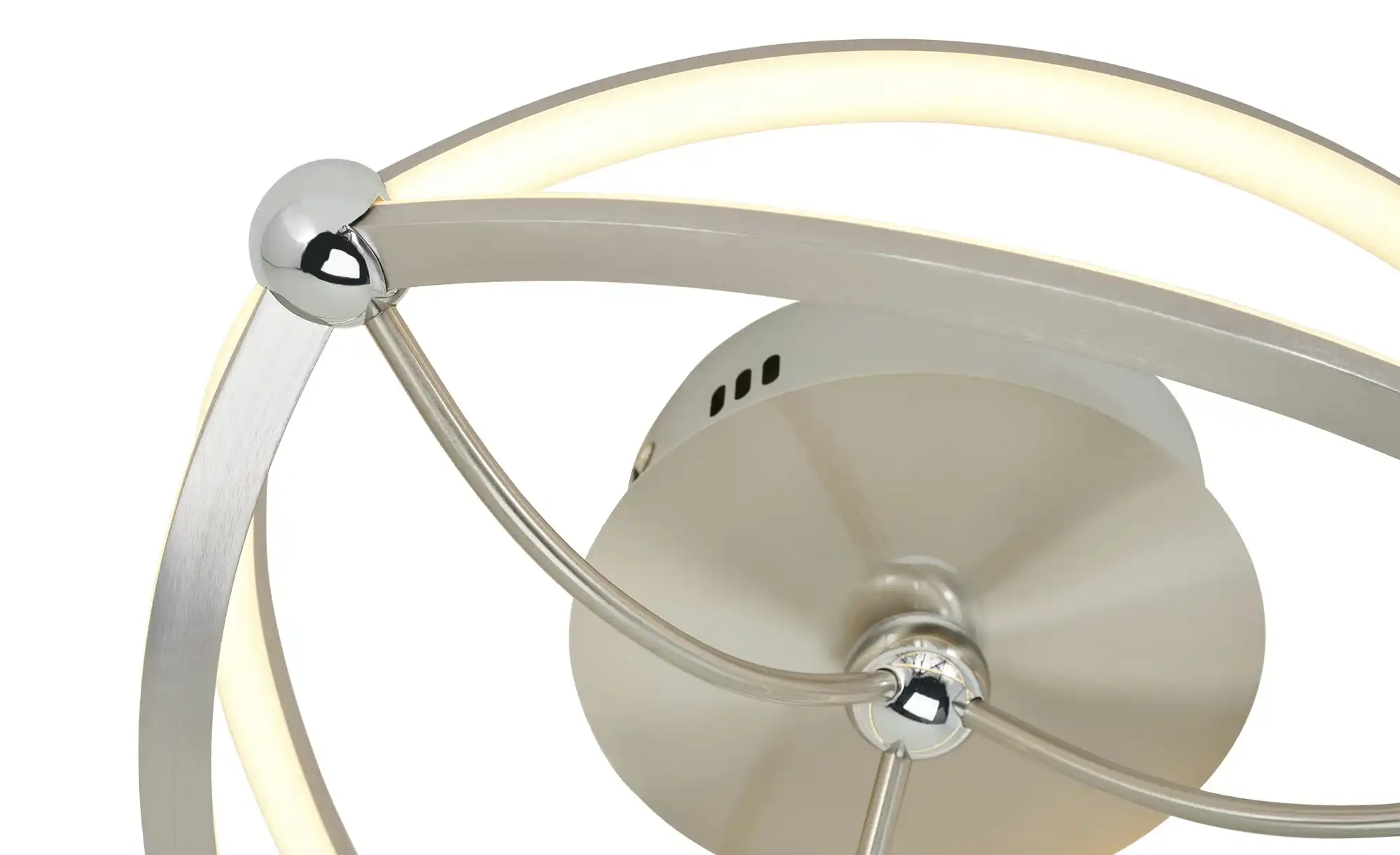 Trio LED-Deckenleuchte, Nickel-matt, geschwungen