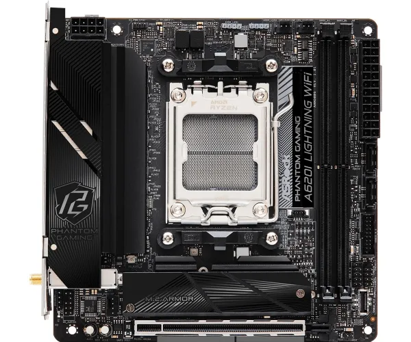 Asrock Phantom Gaming A620I Lightning WiFi AMD A620 Socket AM5 mini ITX