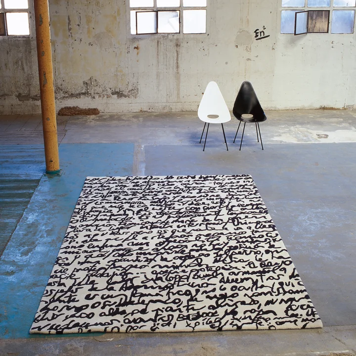 nanimarquina - Black on white Teppich \