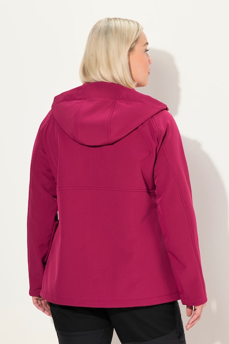 Softshelljacke, Kapuze, Zipptaschen, Klettriegel