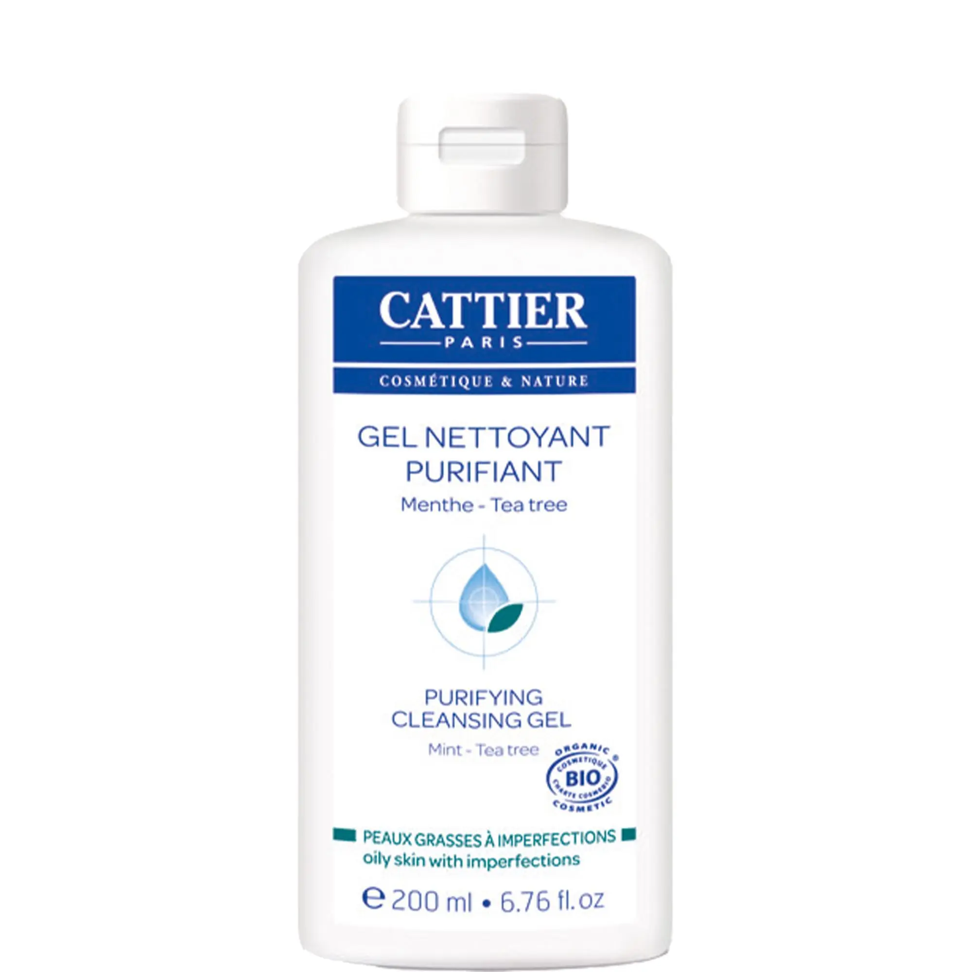 Cattier - Gel Nettoyant Purifiant Peaux grasses à imperfections- Soin visage
