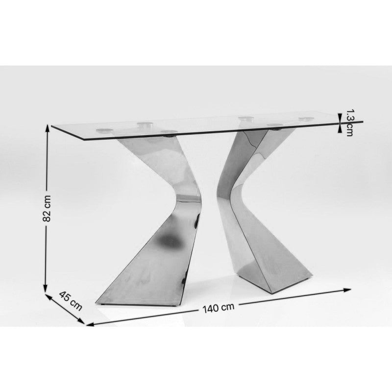 Kare Design Gloria Sidetable 140 Cm Zwart Glas