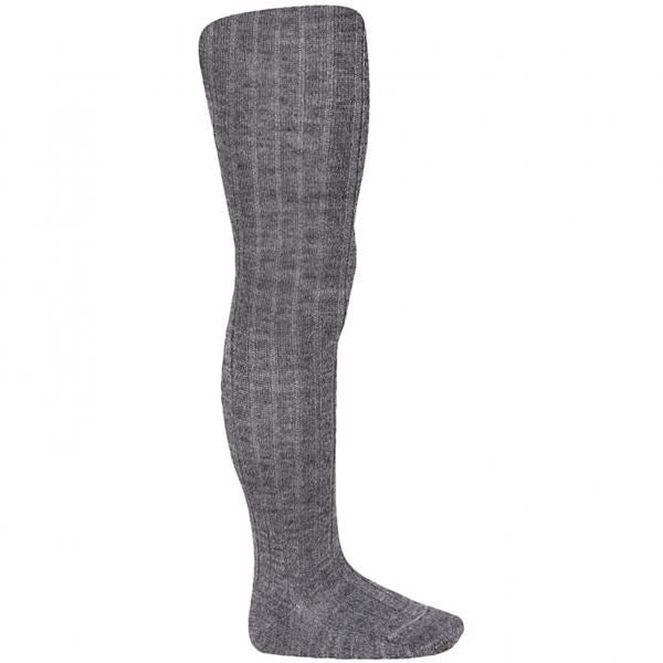 Strømpebukser Uld Rib Gris Medio - Cóndor → Luksusbaby.dk