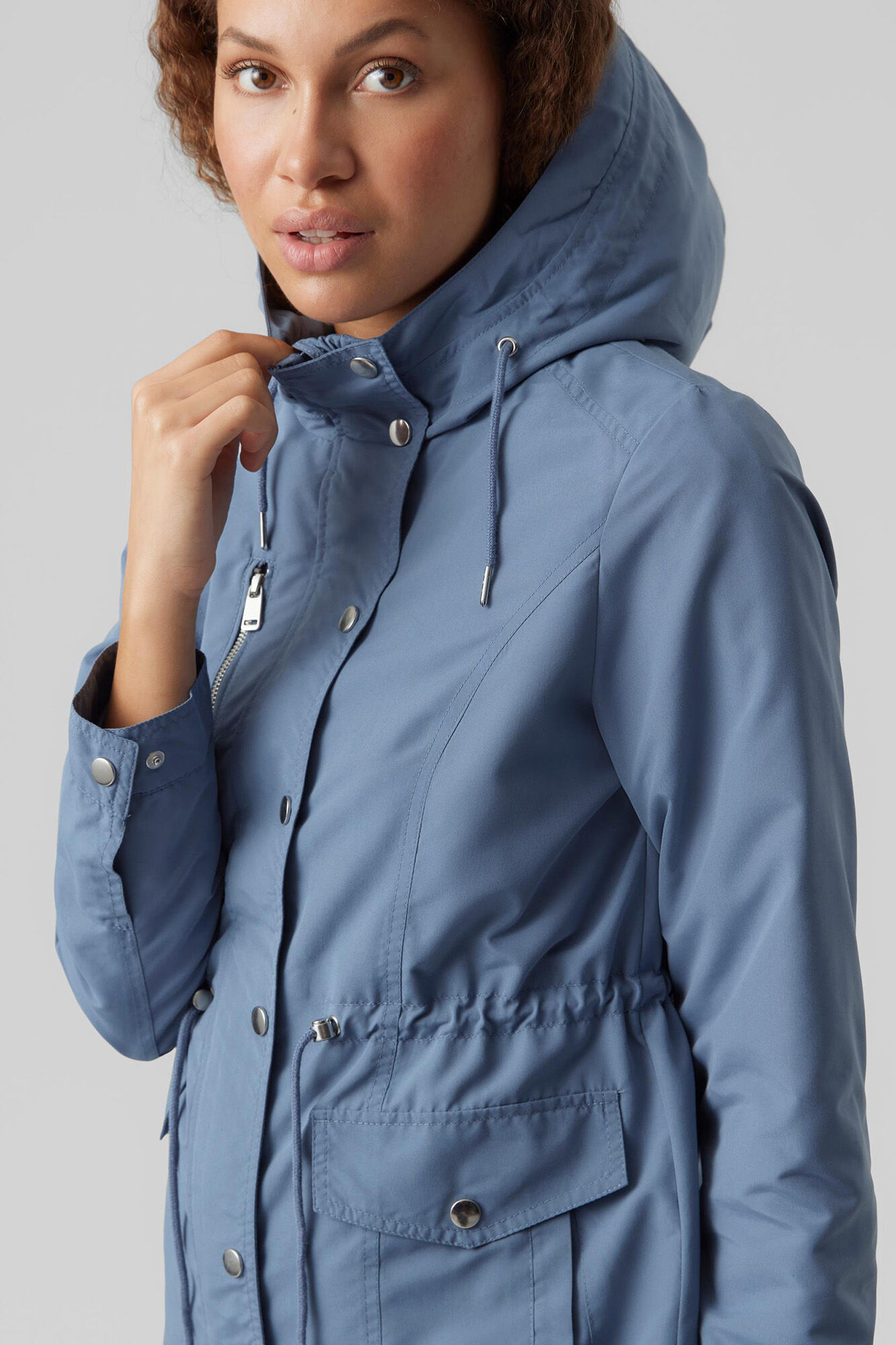 Parka com capuz - Azul