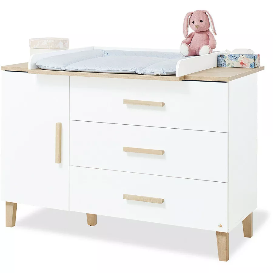 Pinolino Kinderzimmer Lumi 3-türig extrabreit mit Bett 60 x 120 cm