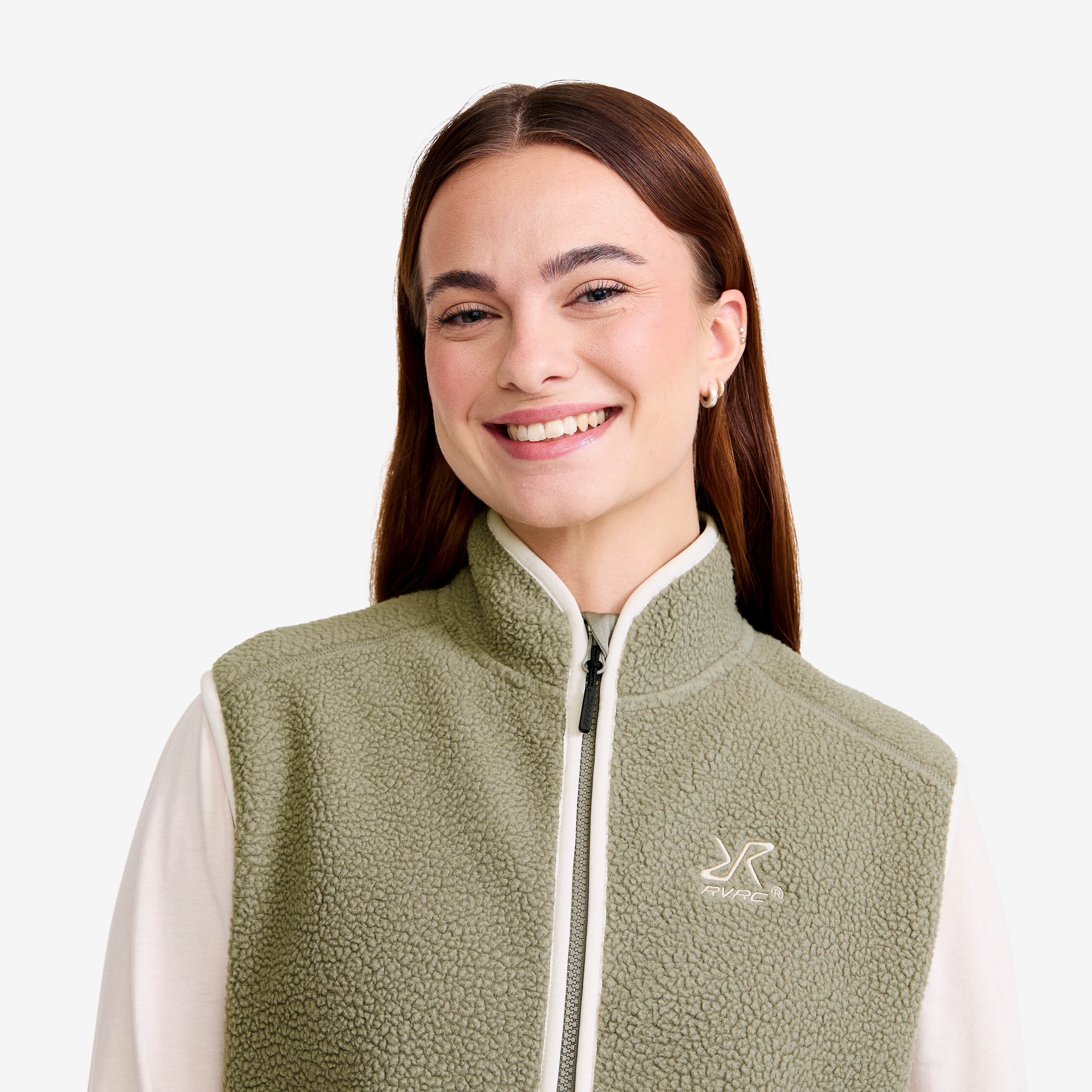 Canyon Full-zip Pile Fleece Vest Dame Vetiver Green/Oatmeal