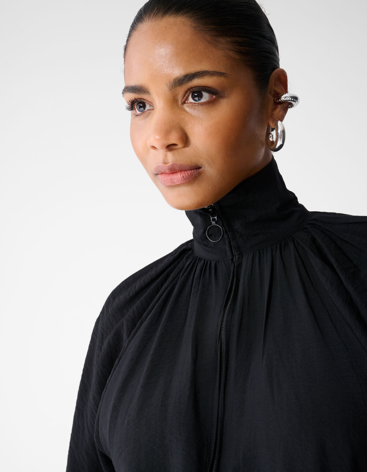 Sporty Tracksuit Blouse Zwart