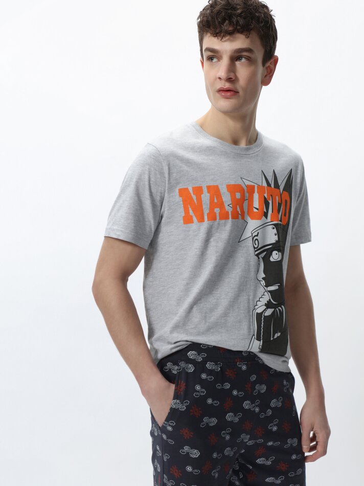 Conjunto de pijama Naruto Shippuden - Cinza Vigoré