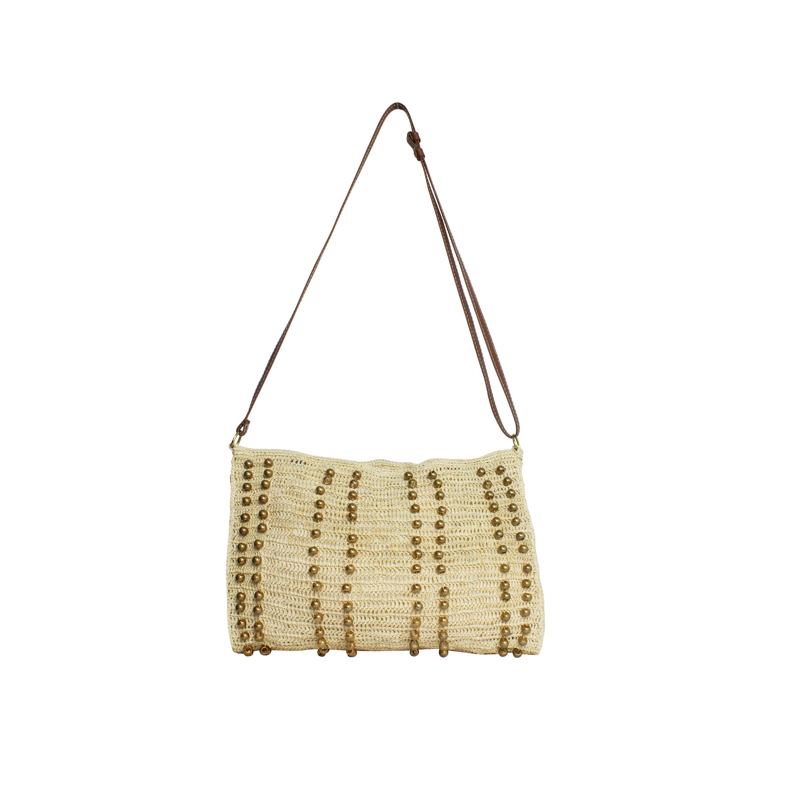 Sac bandoulière à détails métalliques