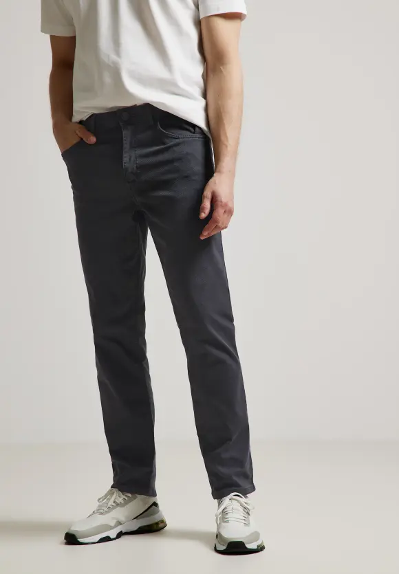 Slim Fit Hose mit Struktur - phantom grey