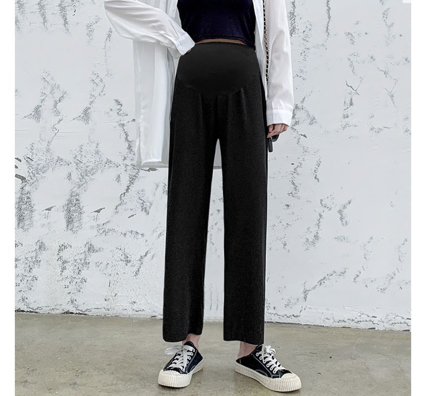 NOA - Zwangerschapsbroek met hoge taille en effen cropped broek