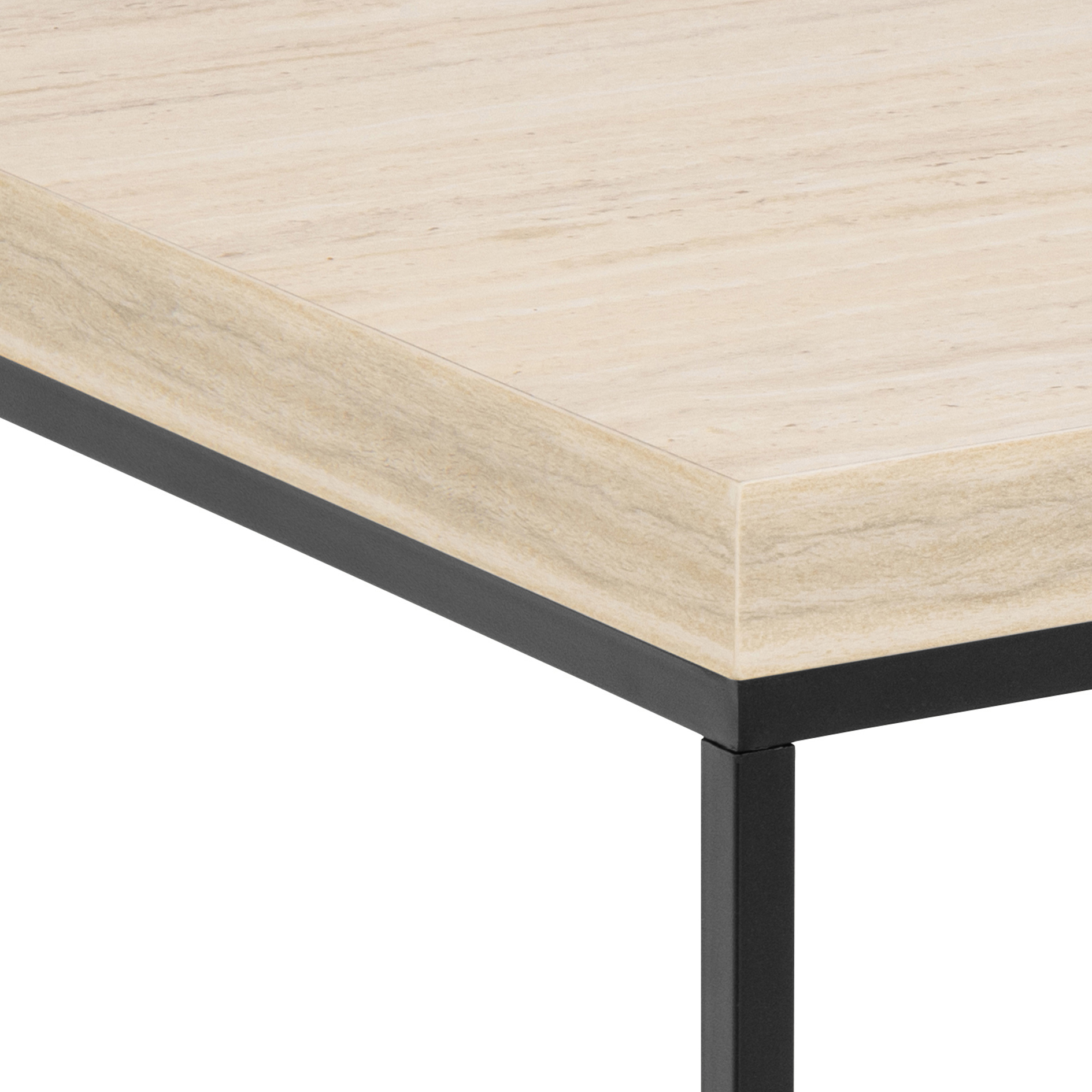 Couchtisch BAROSSA - beige - schwarz matt - 40 cm