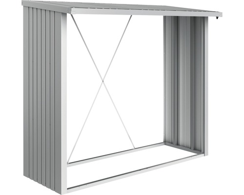 Brandhoutberging biohort WoodStock 230 229 x 102 x 199 cm zilver metallic
