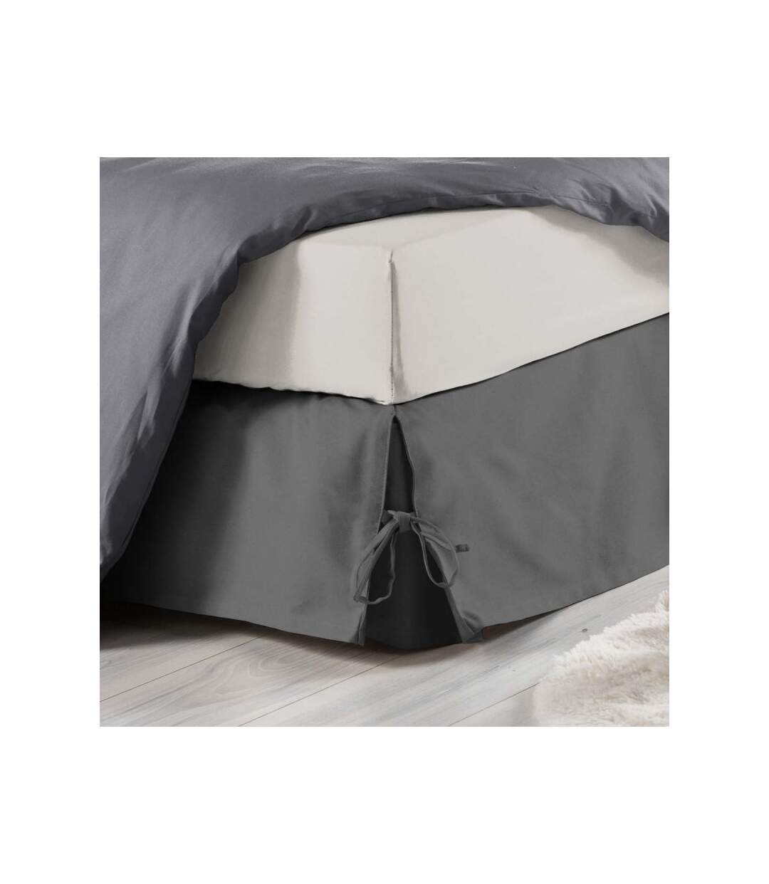 Paris Prix - Cache Sommier sommina 140x190cm Anthracite