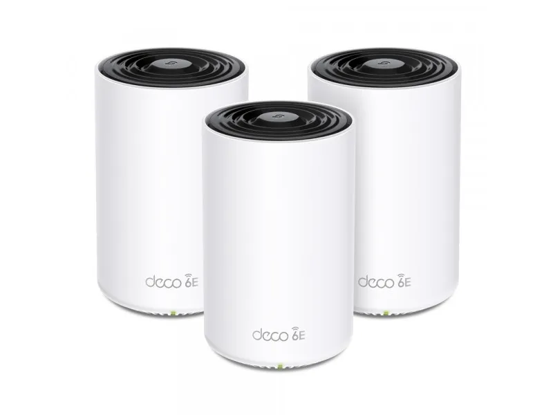TP-Link | Deco XE75 V1 - Wi-Fi-system (3 routere) - op til 7200 sq.ft - mesh - GigE - Wi-Fi 6E - Tri-Band